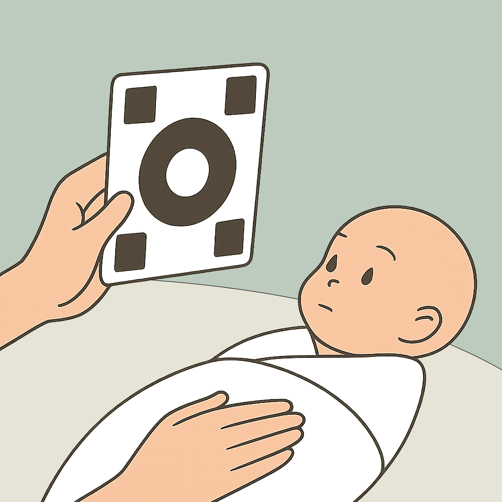 1개월 아기를 위한 흑백 시각 자극 놀이