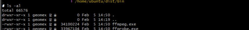 ffmpeg 정적 빌드 결과 파일 목록 예시