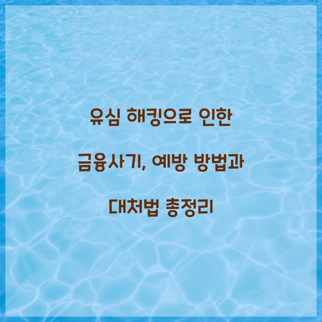 유심 해킹으로 인한 금융사기