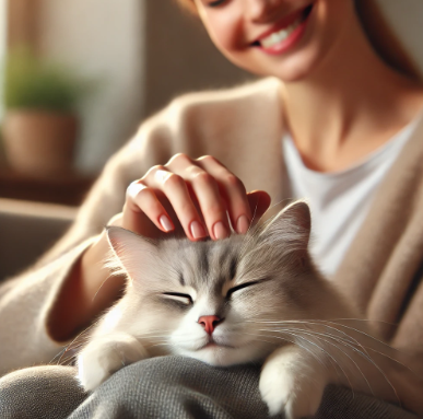 보호자와 행복한 시간을 보내는 고양이