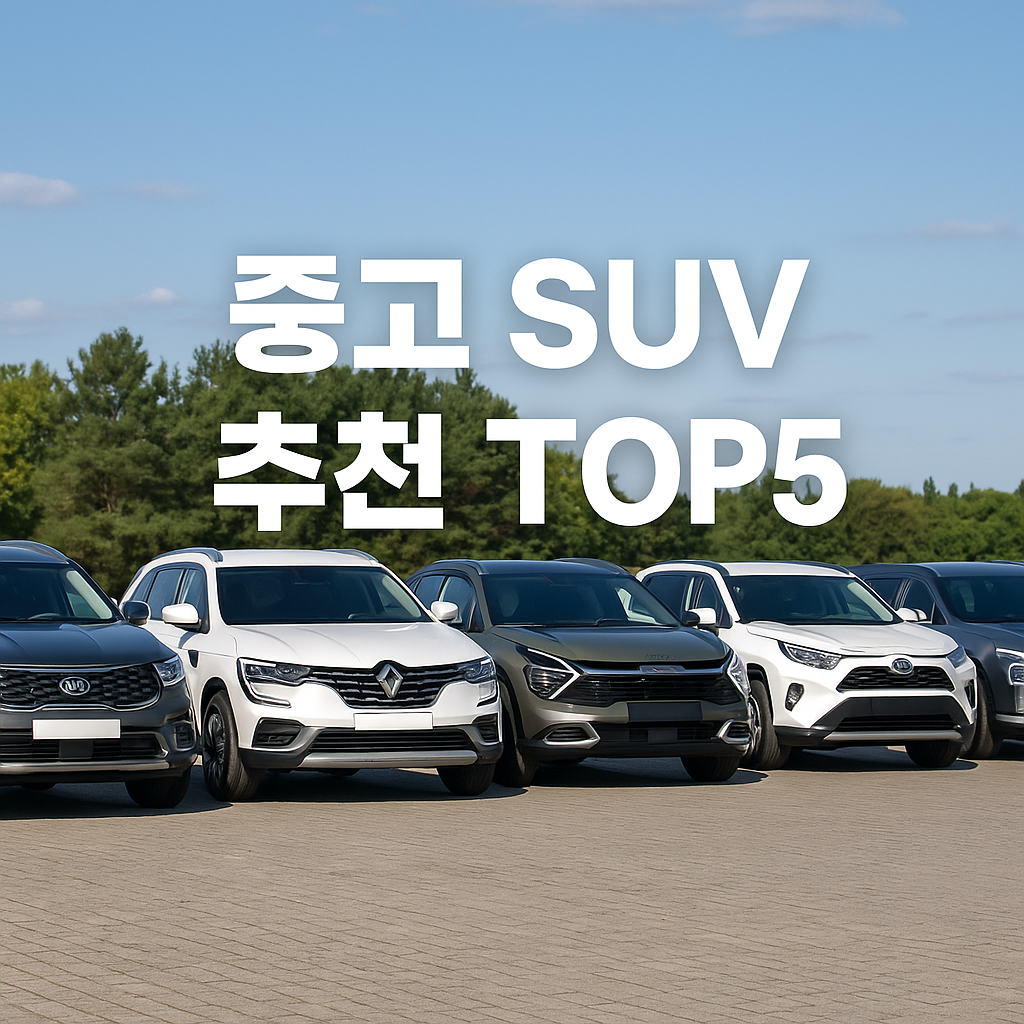 가성비 좋은 중고 SUV 추천 TOP5 - 쏘렌토, QM6, 스포티지, RAV4, 싼타페