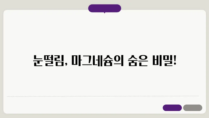 눈떨림 마그네슘