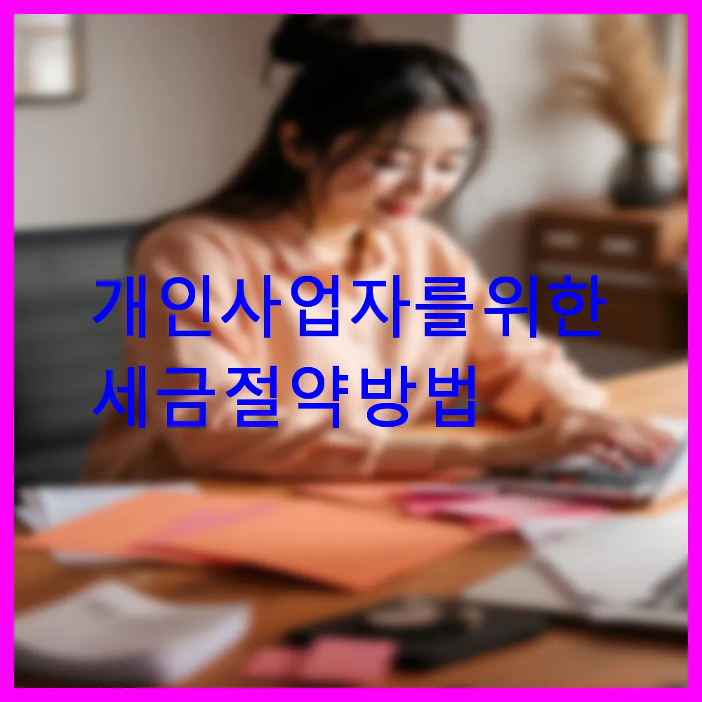 개인사업자를 위한 세금 절약
