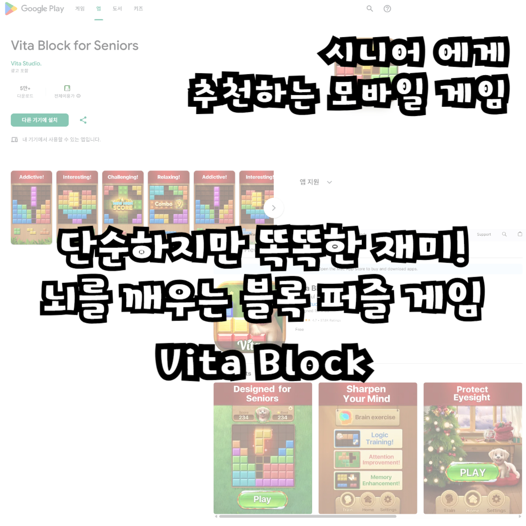 단순하지만 똑똑한 재미! 뇌를 깨우는 블록 퍼즐 게임 Vita Block