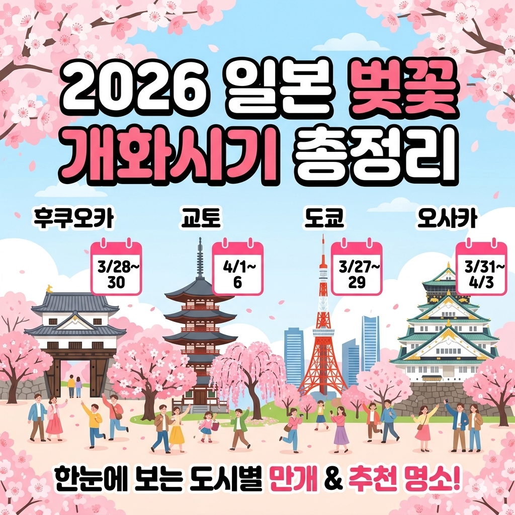 2026 일본 벚꽃 개화시기