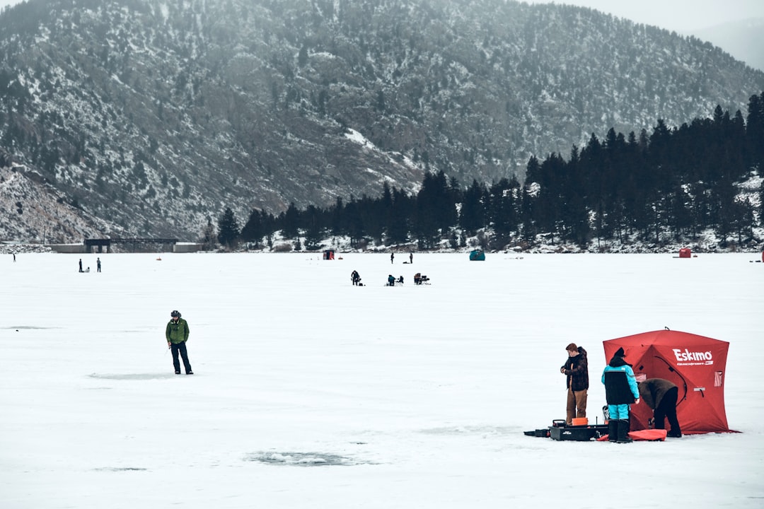 Ice fishing.