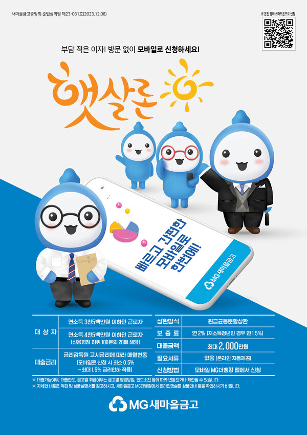 서민금융지원 햇살론뱅크