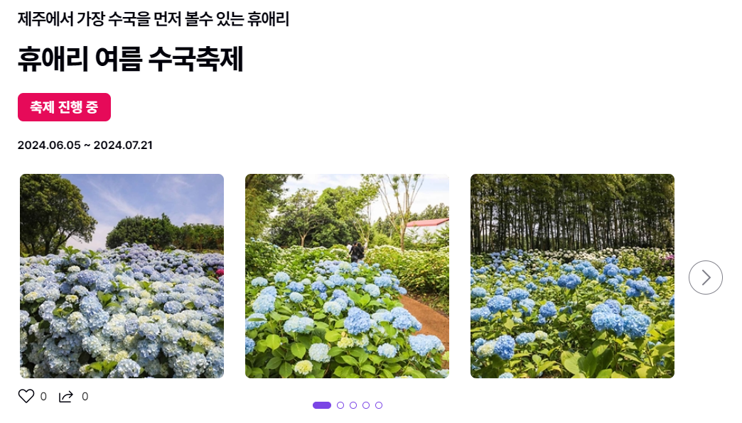 2024 전국 수국 축제 일정 안내