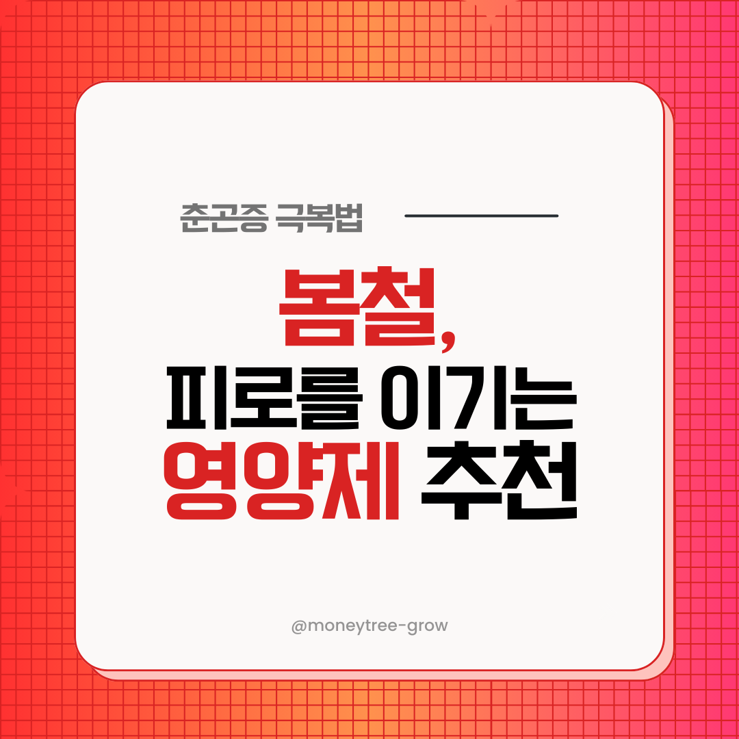 춘곤증 극복법: 봄철 피로를 이기는 영양제 추천