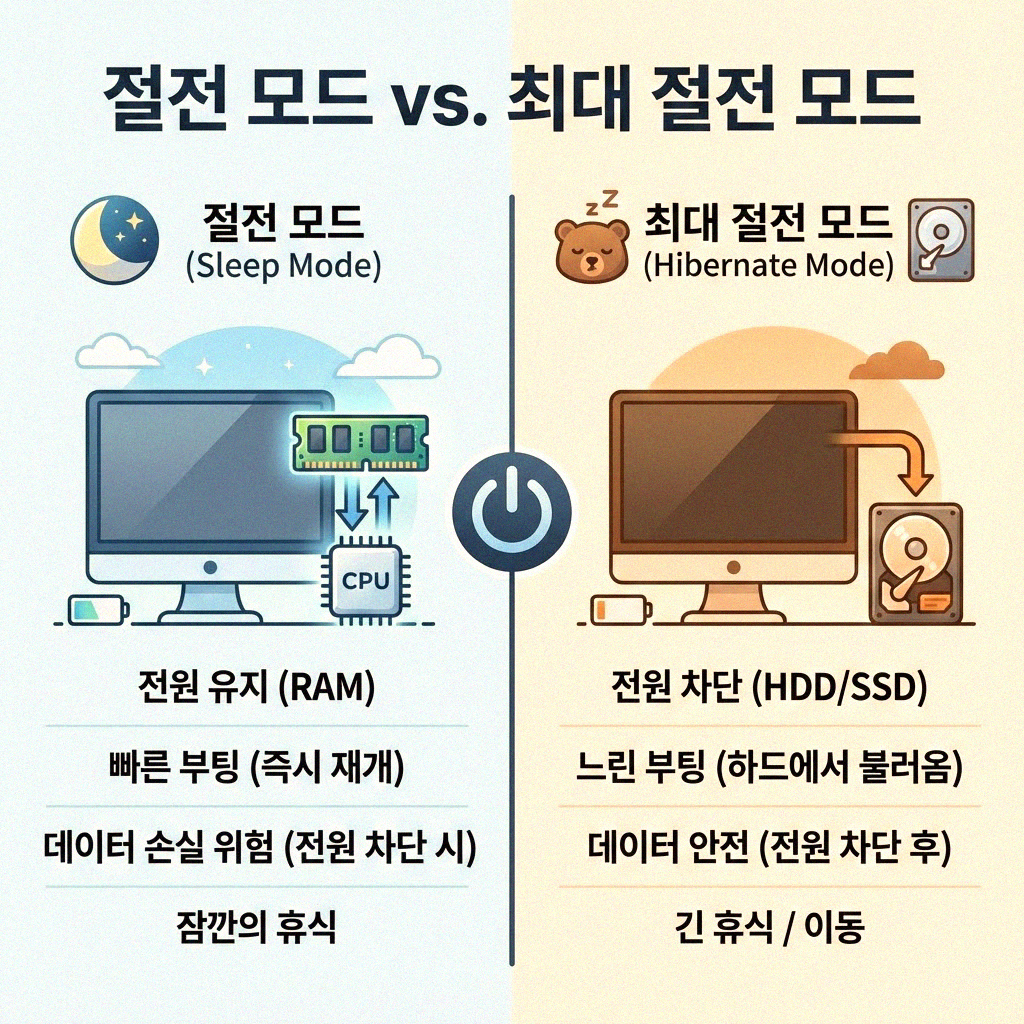 컴퓨터 절전 모드 설정 제대로 알아보기