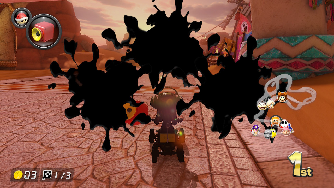 먹물에 당한 모습