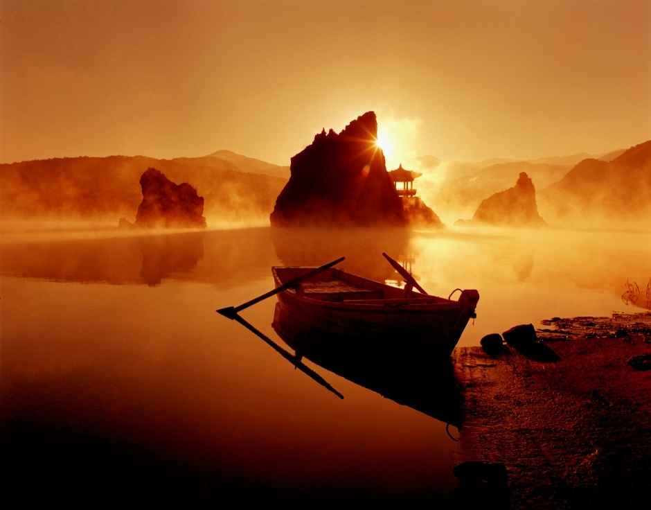 단양 도담삼봉 노을