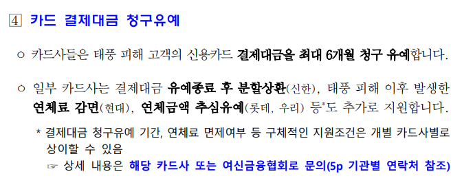 카드 결제대금 결제유예