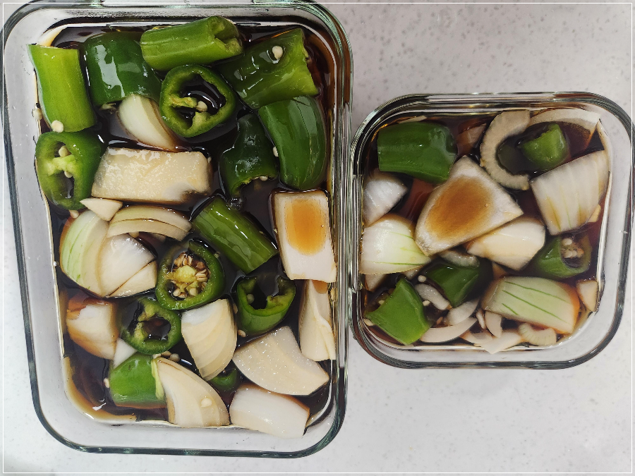 장아찌간장이용 장아찌담기