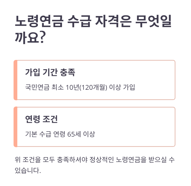 노령연금 수급 자격 및 연령은?