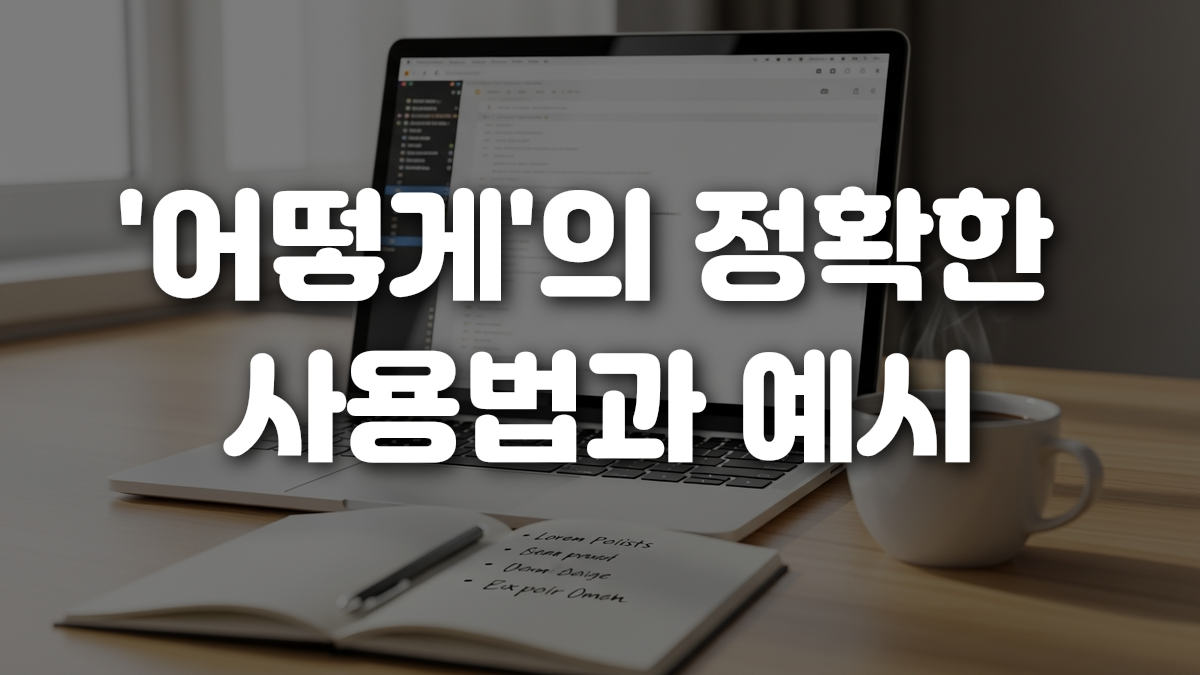 어떻게 의 정확한 사용법과 예시