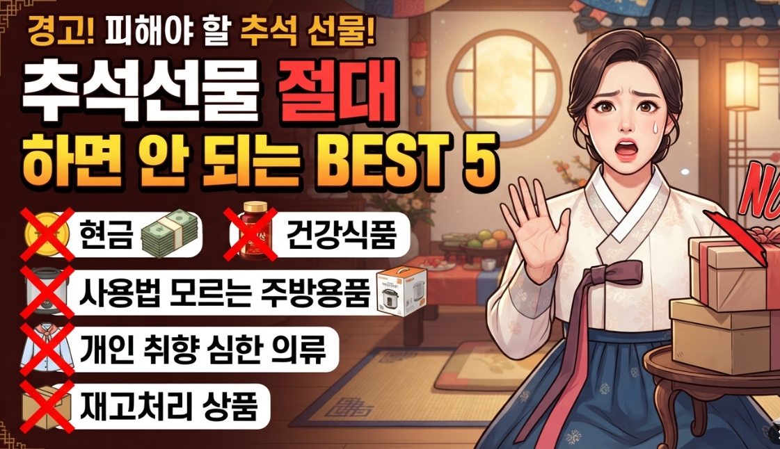 2026년 추석선물 절대 하면 안 되는 best 5