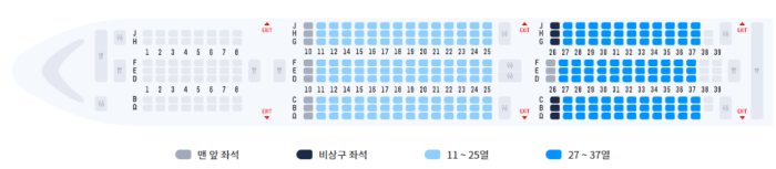 비행기 좌석 배치도 이미지