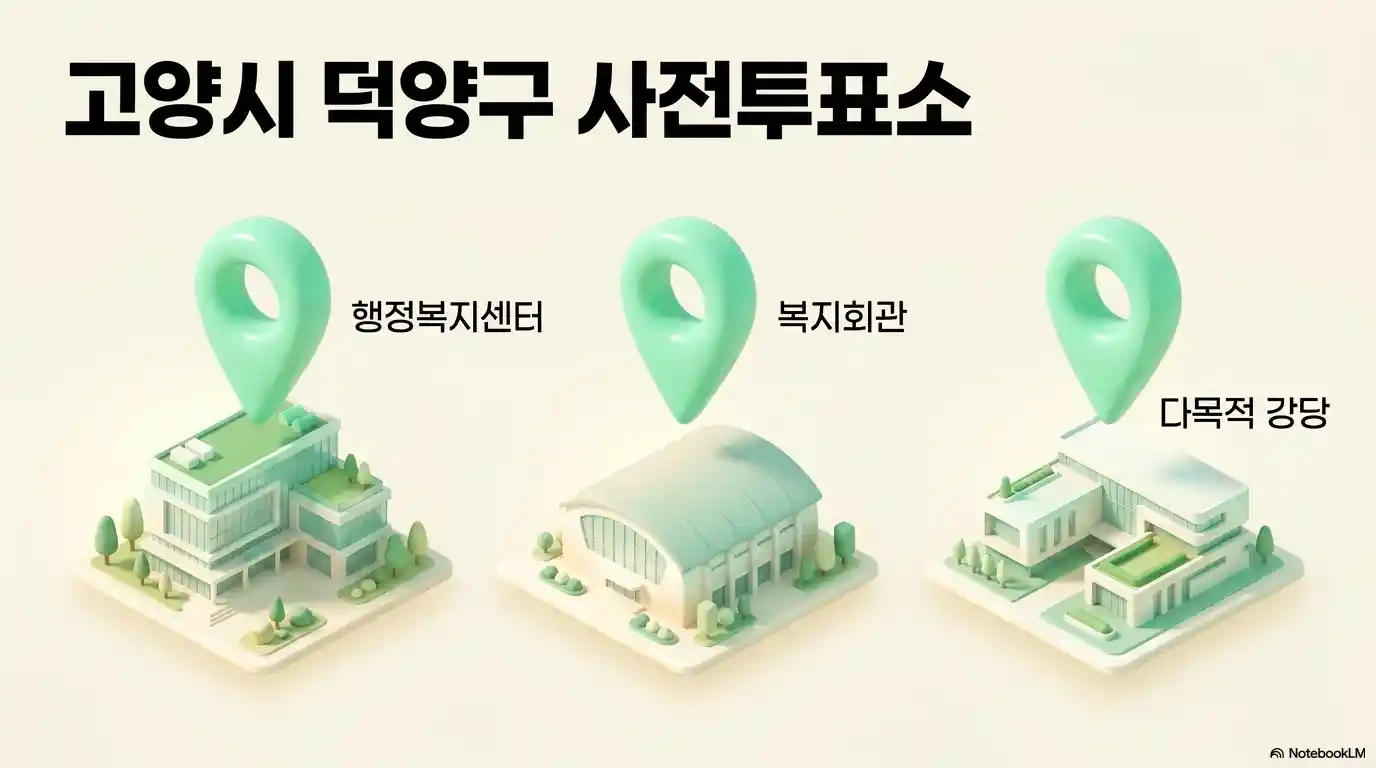 고양시 덕양구 사전투표소는 행정복지센터 복지회관 다목적 강당 등 다양함