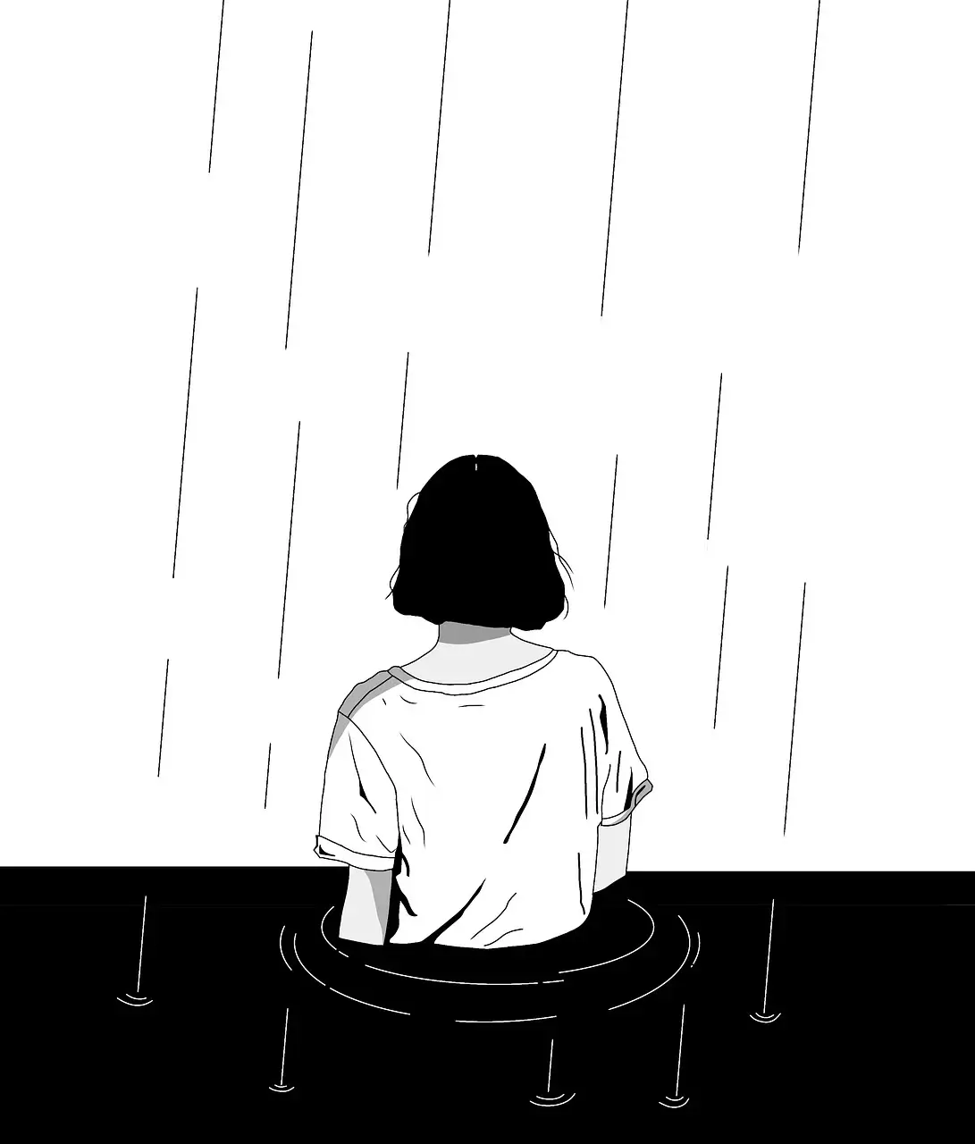 감정 에너지가 바닥난 사람을 표현한 그림