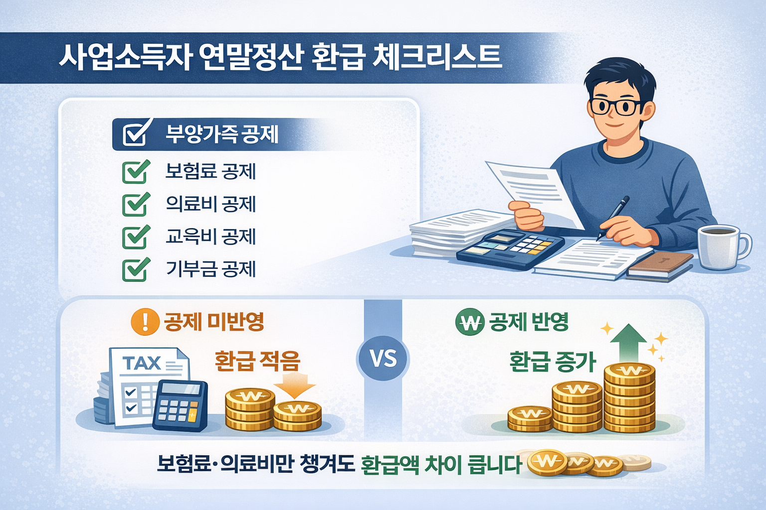 2025년 사업소득자 연말정산 공제 항목별 환급 효과