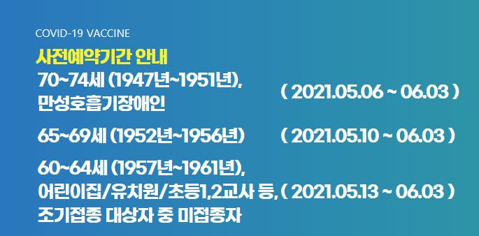 코로나백신 사전예약기간