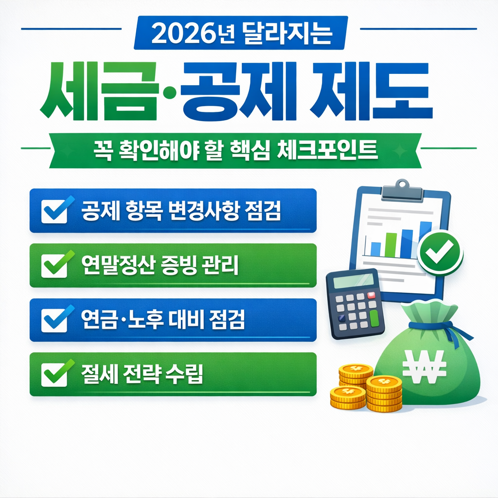 2026년 달라지는 세금&middot;공제 제도