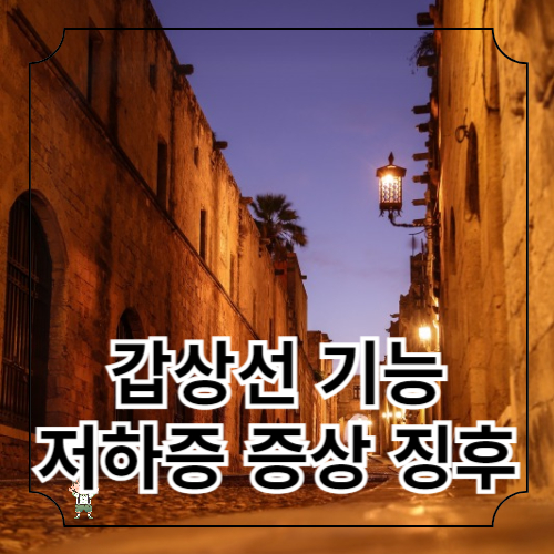 갑상선 기능 저하증 증상