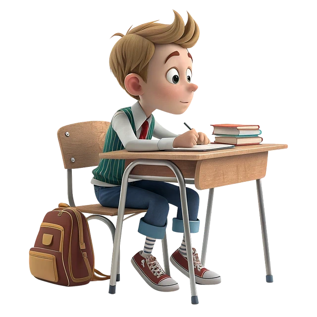 집중하며 공부하는 학생