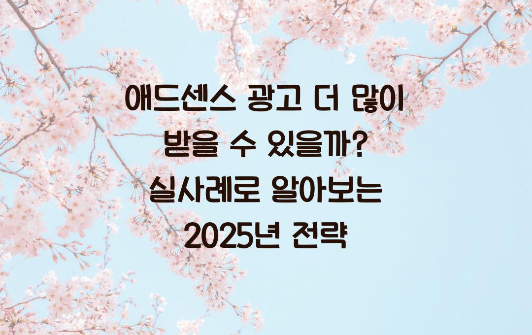 애드센스 광고 더 많이 받을 수 있을까? (실제 사례 분석)