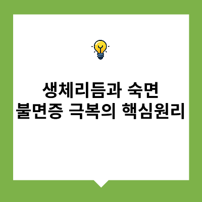 생체리듬과 수면: 불면증 극복의 핵심 원리