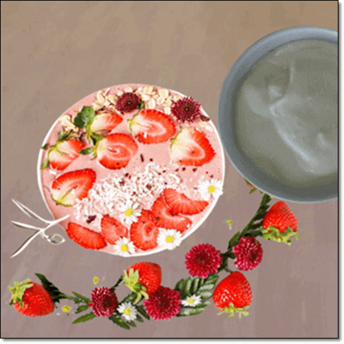 산양유로 만든 케르피, 케르피 요구르트와 딸기