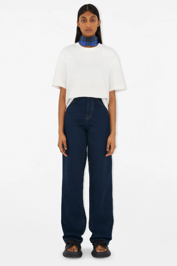 버버리 스카프 - 체크 실크 스카프