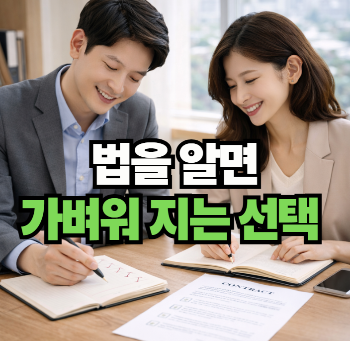 계약서를 검토 중인 임직원