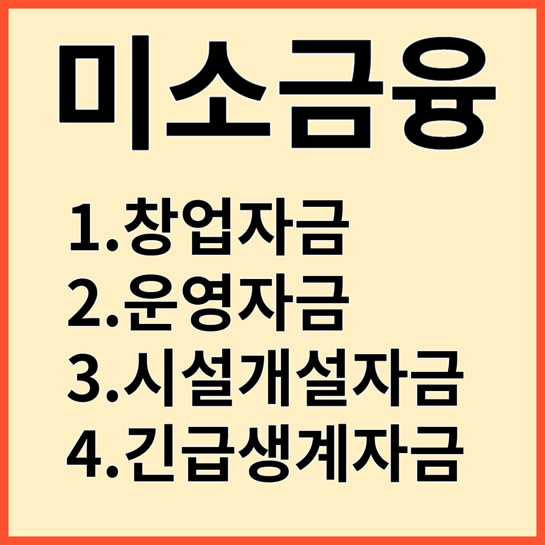 미소금융 창업자금, 운영자금, 시설개설자금, 긴급생계자금 신청방법