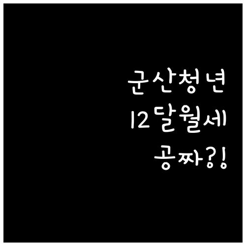 군산시 청년 주거 지원 사업 12개월..