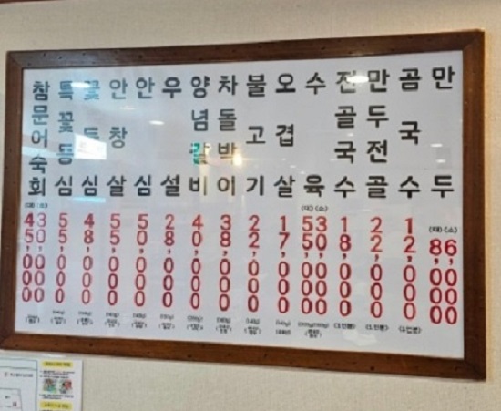 전현무계획-명동-곰국시집-곰국수-전골국수-메뉴판