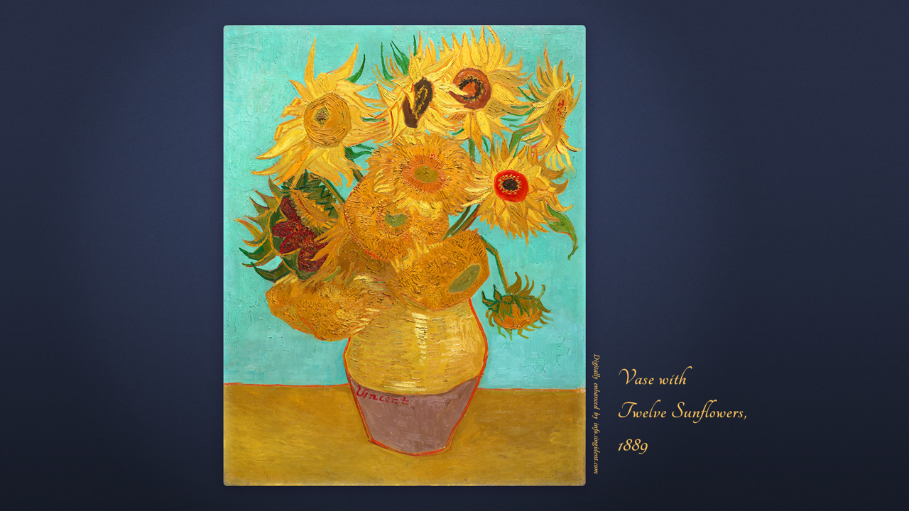 03 고흐 12송이 해바라기 C - Vincent van Gogh 빈센트 반 고흐 배경화면