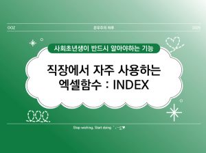 [사회초년생 필독] 직장인이 알려주는 엑셀함수 : INDEX