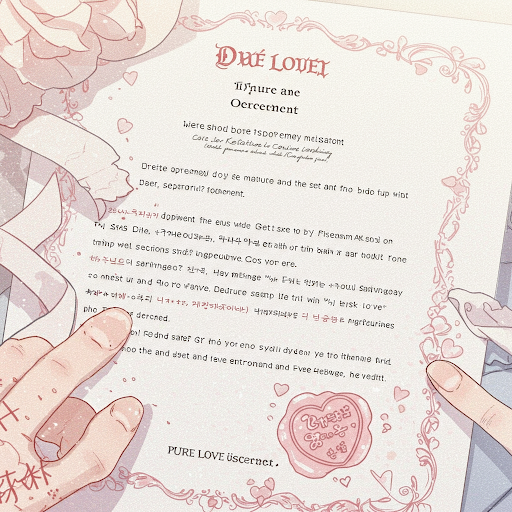 이혼 관련 서류와 도장