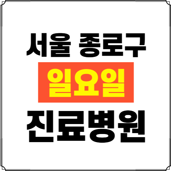 서울 종로구 일요일 진료병원 찾기 ❘ 24시 휴일 주말 응급 야간 심야 문여는 병원