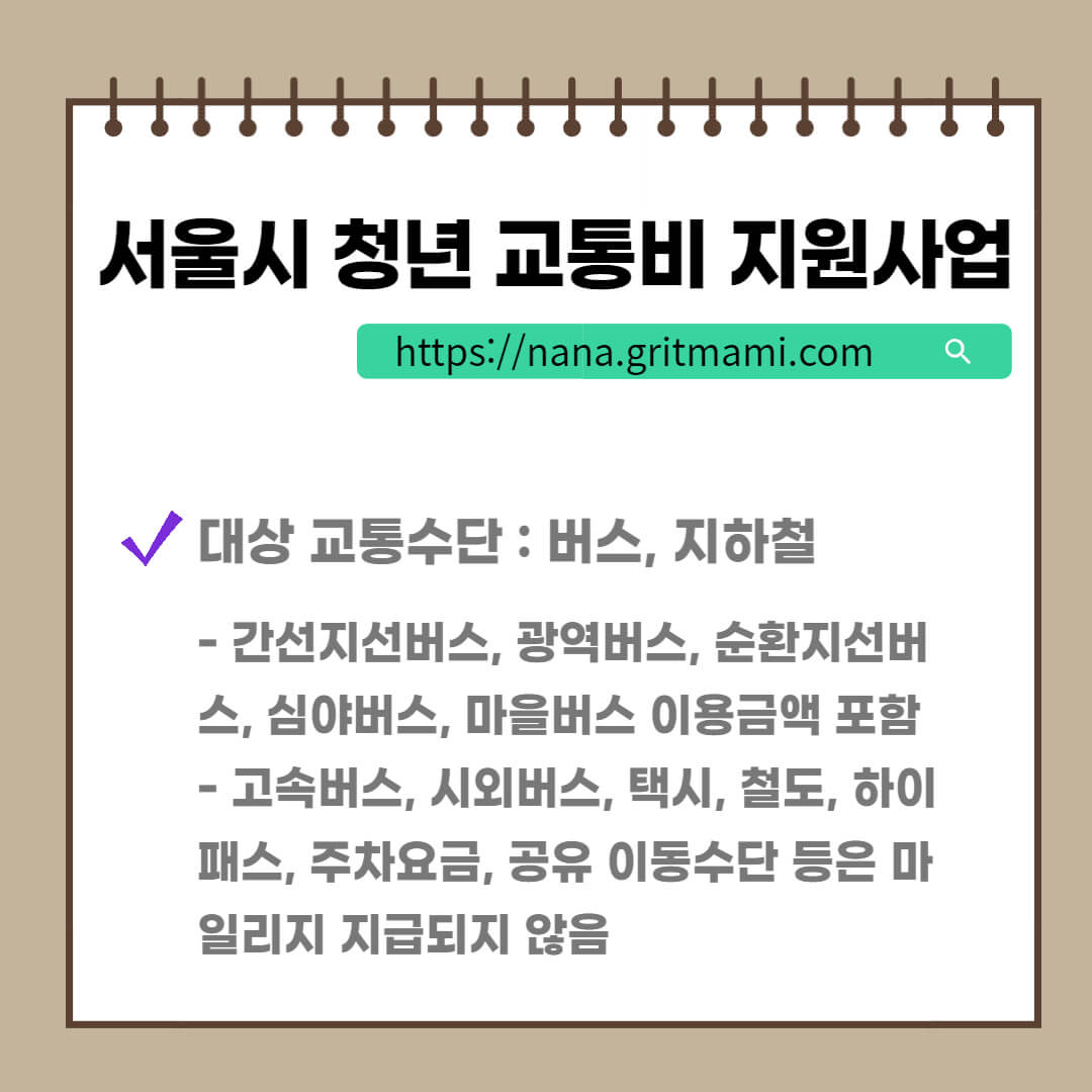 서울 청년 교통비 지원