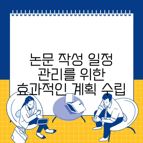 논문 작성 일정 관리를 위한 효과적인 계획 수립