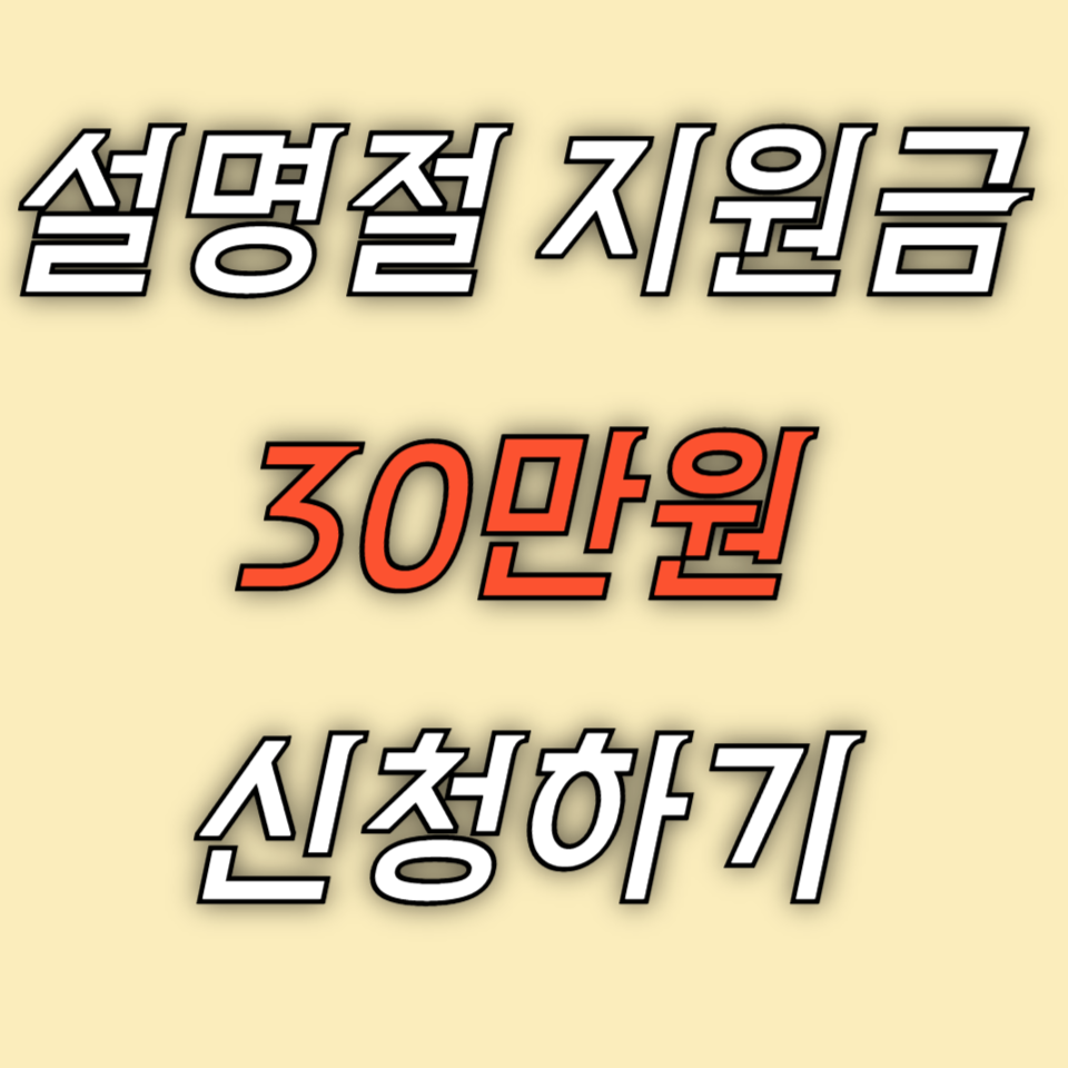 설명절지원금 30만원 신청