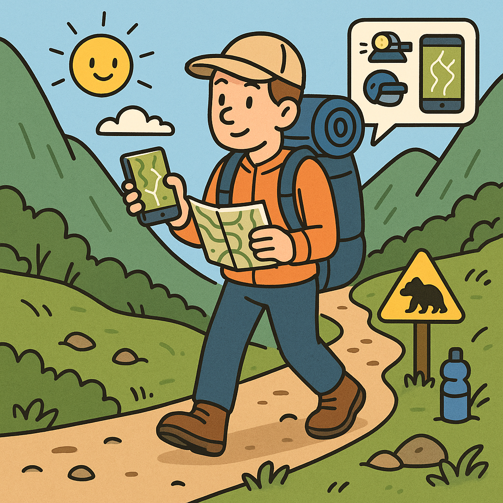 혼자 등산걷는 사진