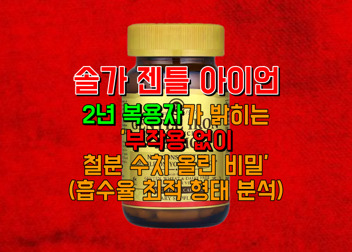 솔가 철분 앞 부분 사진. 철분 보충제 선택의 중요성