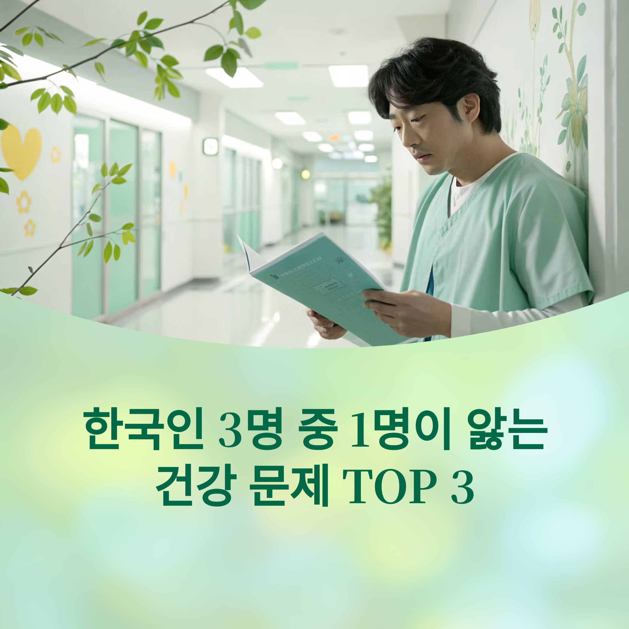 한국인 3명 중 1명이 앓는 건강 문제 TOP 3에 대한 이미지