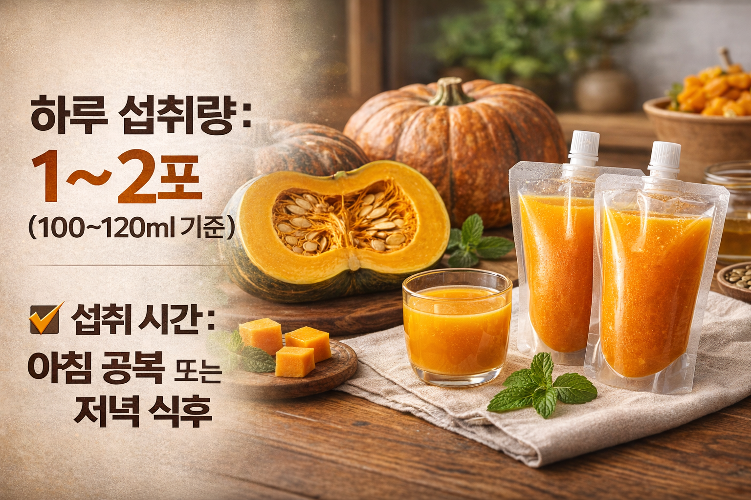 늙은 호박즙 섭취 방법과 섭취량