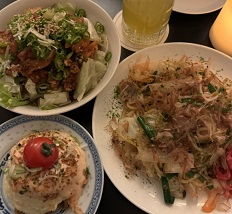 사라다-야끼소바-닭냉채