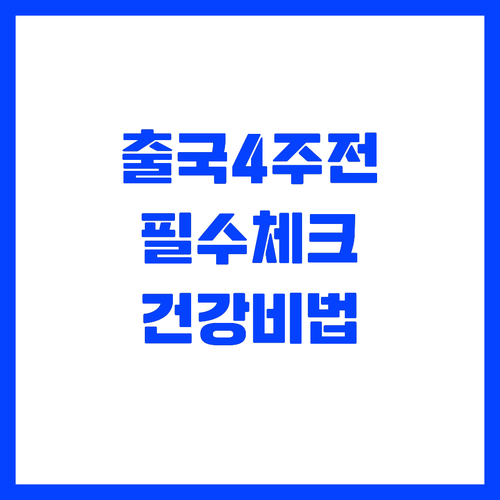 출국 4주 전 시작하는 완벽한 해외여..
